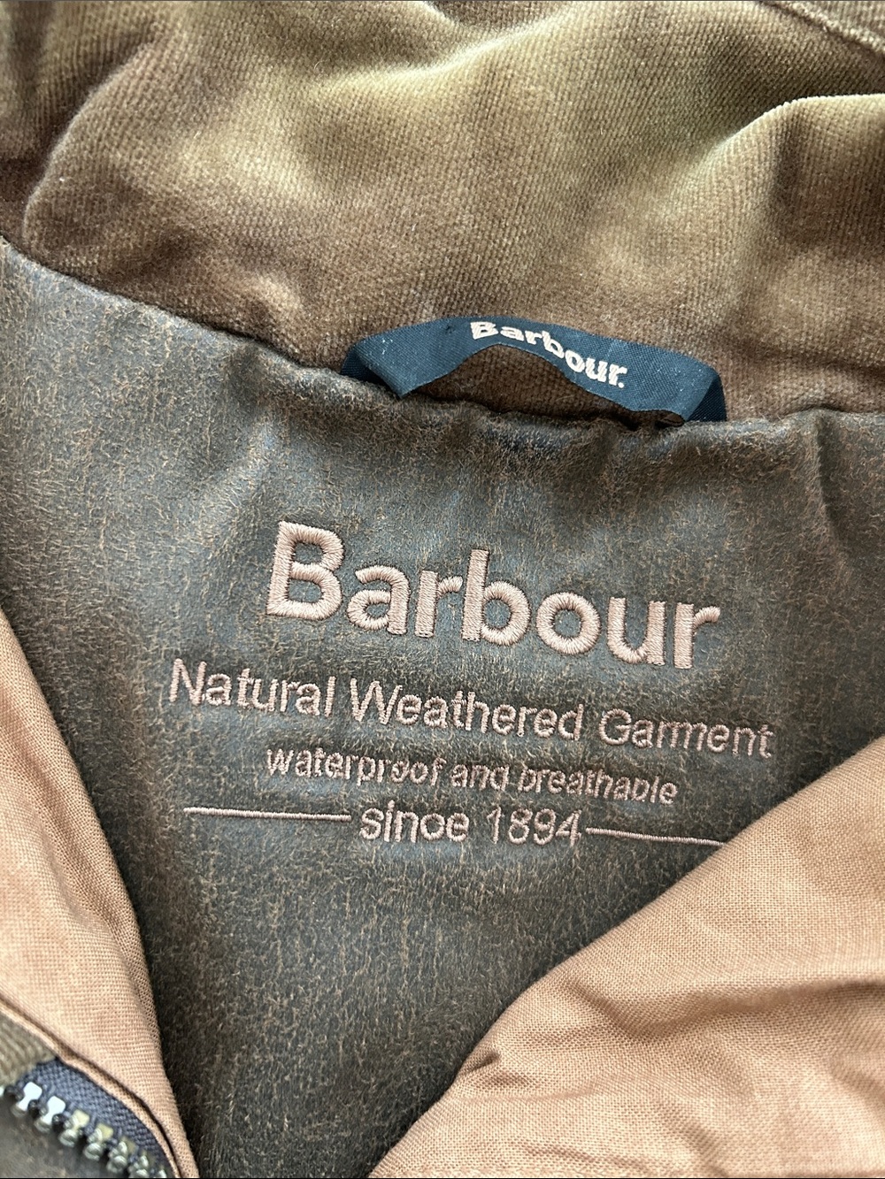 Women’s Barbour Brown Field Jacket with Stand Collar Size US 10 EUC - Picture 5 of 9